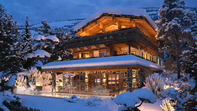 3D Rendering Luxus Chalet Kitzbühel – Mountainments ONE